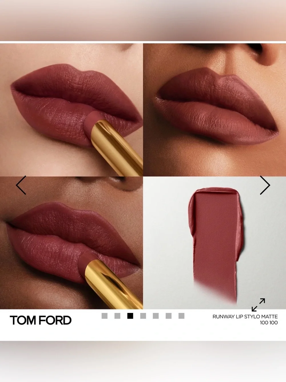 Tom Ford Runway Stylo Matte Lipstick - Color 100 100 Rosy brown